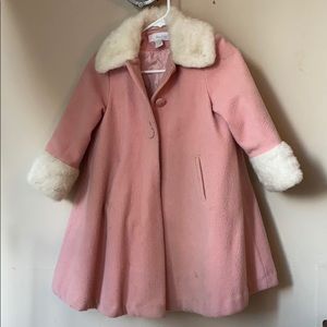 Vintage pink kids pea coat